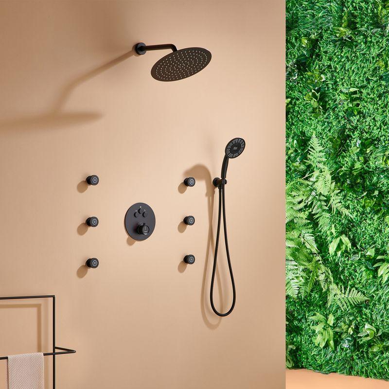 Thermostatic Rainfall Shower System with Rough in-Valve and Digital Display Handheld