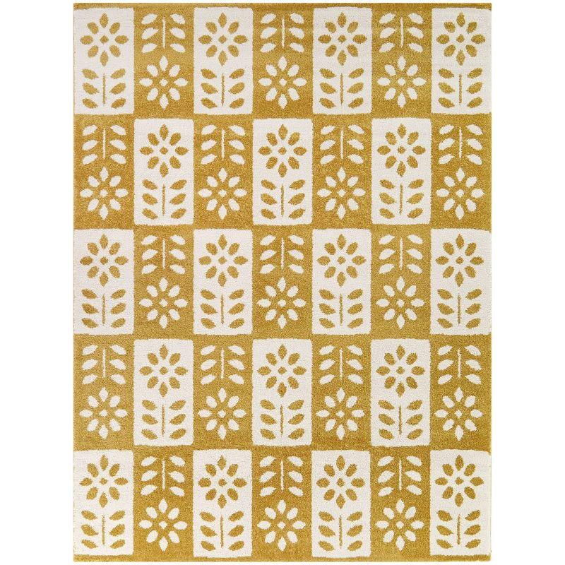 Balta Rugs 7' 10" x 10' Kids' Karol Modern Floral Gold: Kids Bedroom Area Rug, Fade & Stain-Resistant, OEKO-TEX Certified