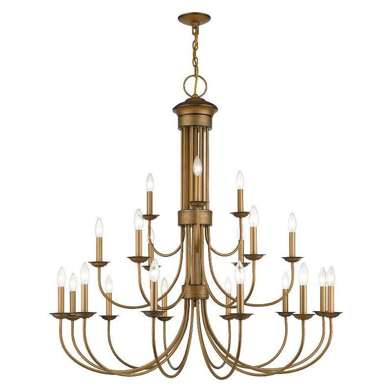 Livex Lighting Estate 21 - Light Chandelier in  Antique Gold Leaf
