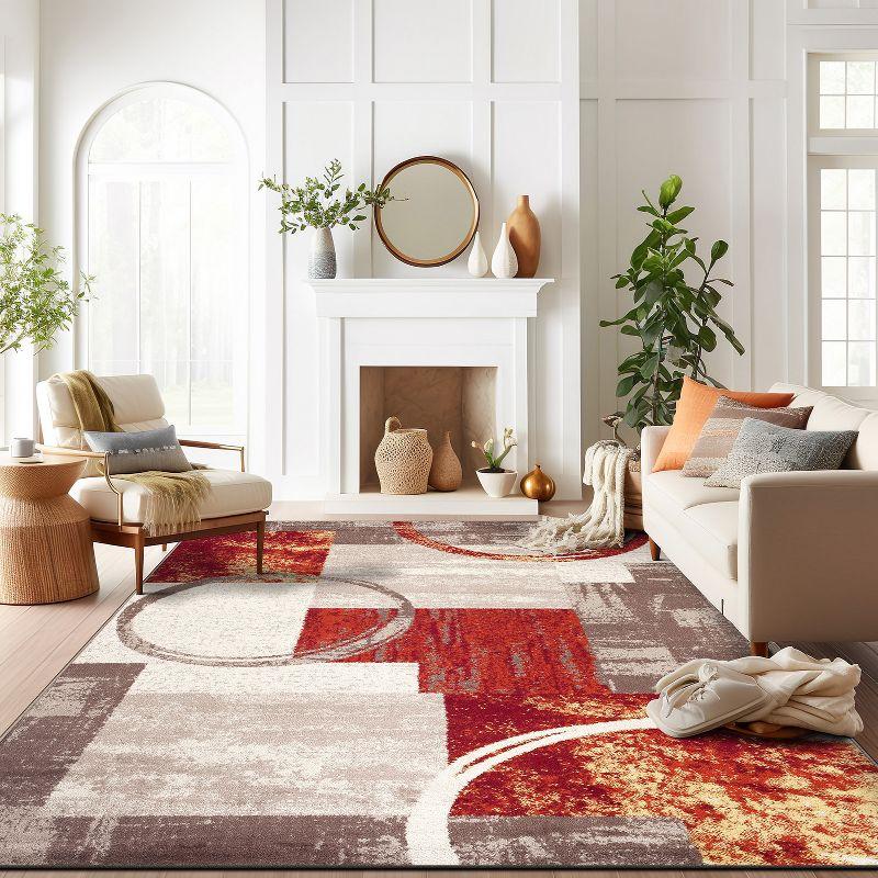 World Rug Gallery Abstract Circle Multi 8'8"x12' Area Rug
