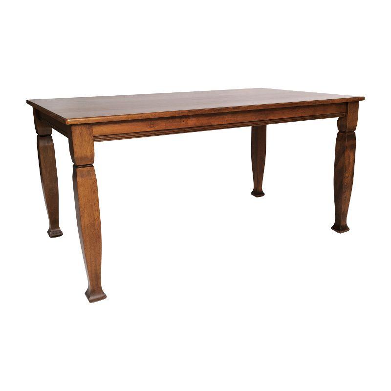 Grace Walnut Solid Wood Dining Table with Turned Legs for Six