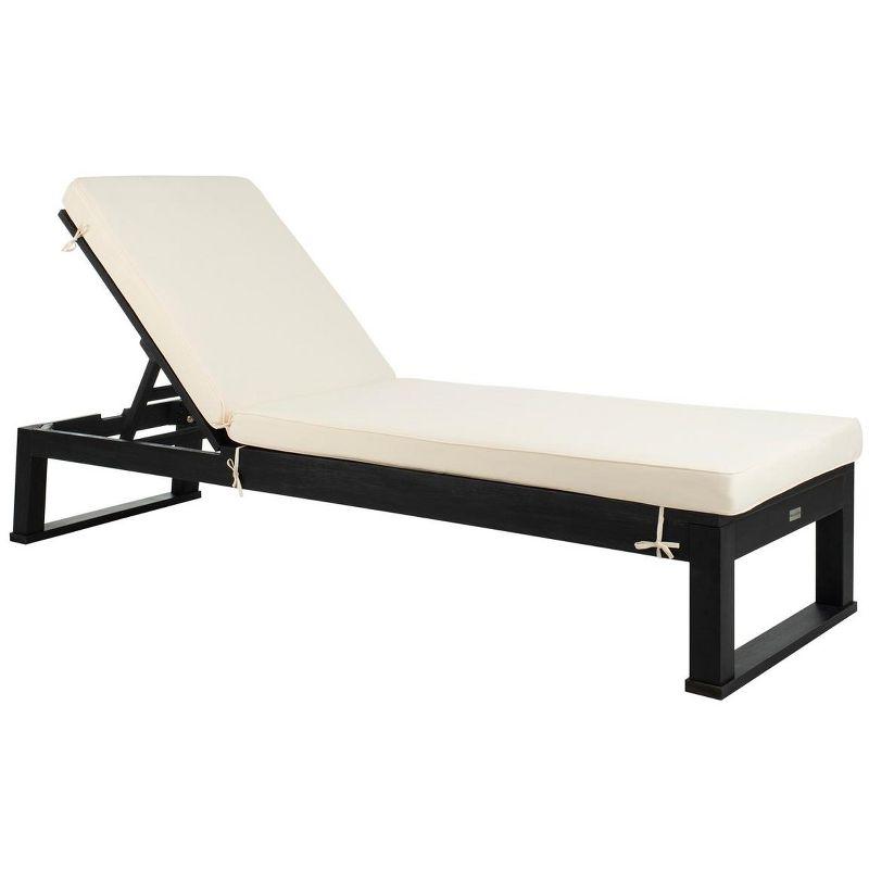 Contemporary Black & Beige Hanging Chaise Lounger with Cushions