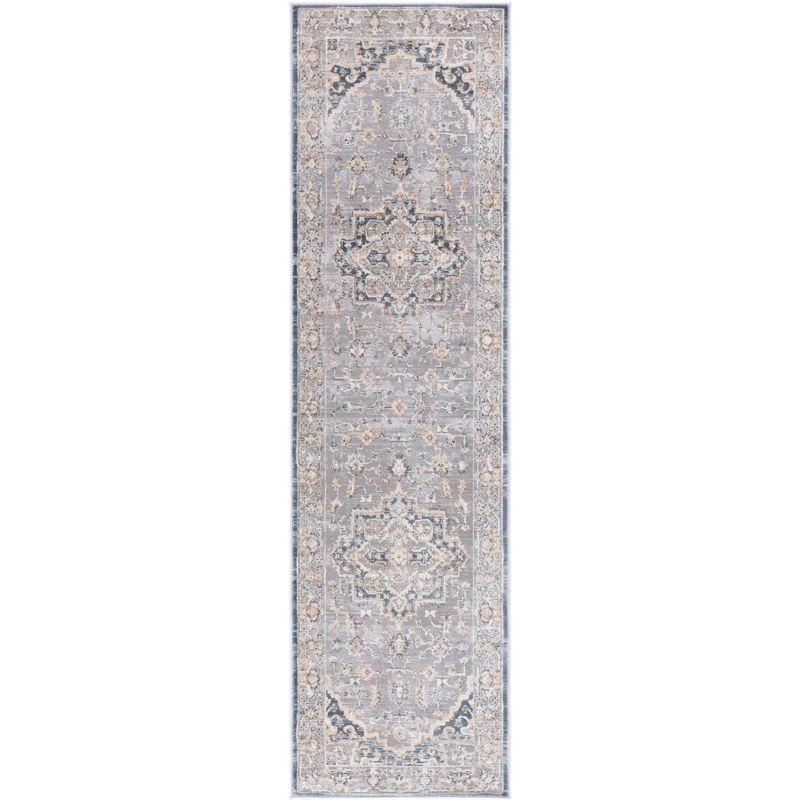 Cosmopolitan 600 CSM684 Power Loomed Indoor Runner Rug - Cream/Blue - 2'2"x8' - Safavieh