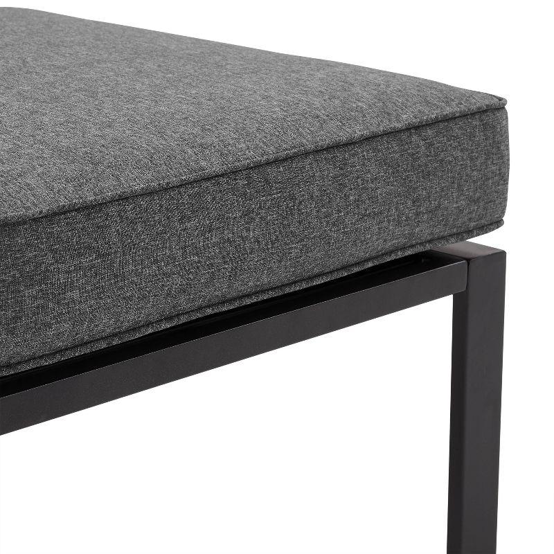 Clark Outdoor Steel Right Side Loveseat Charcoal/Matte Black - Crosley