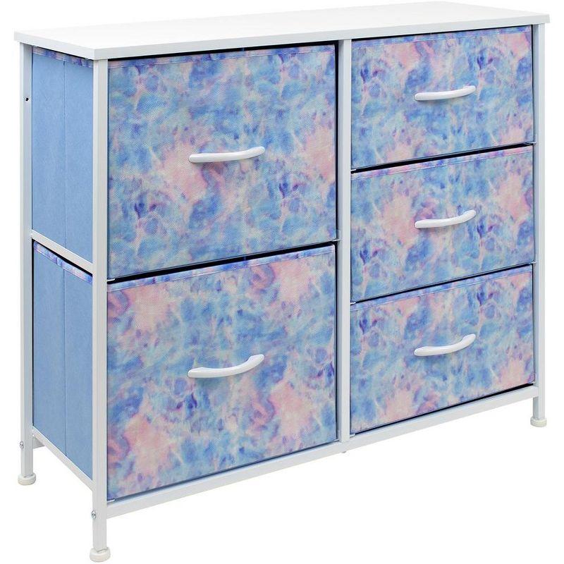 Sorbus 5 Drawers Dresser with Steel Frame and Wood Top