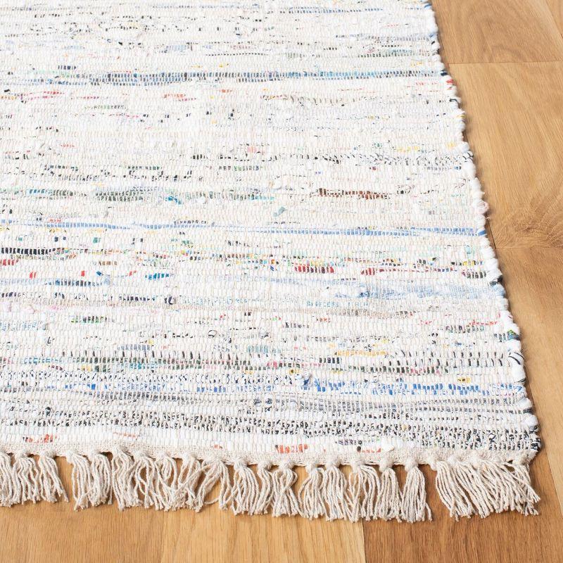 Rag Rug RAR121 Hand Woven Indoor Runner Rug - Ivory/Multi - 2'3"x12' - Safavieh.