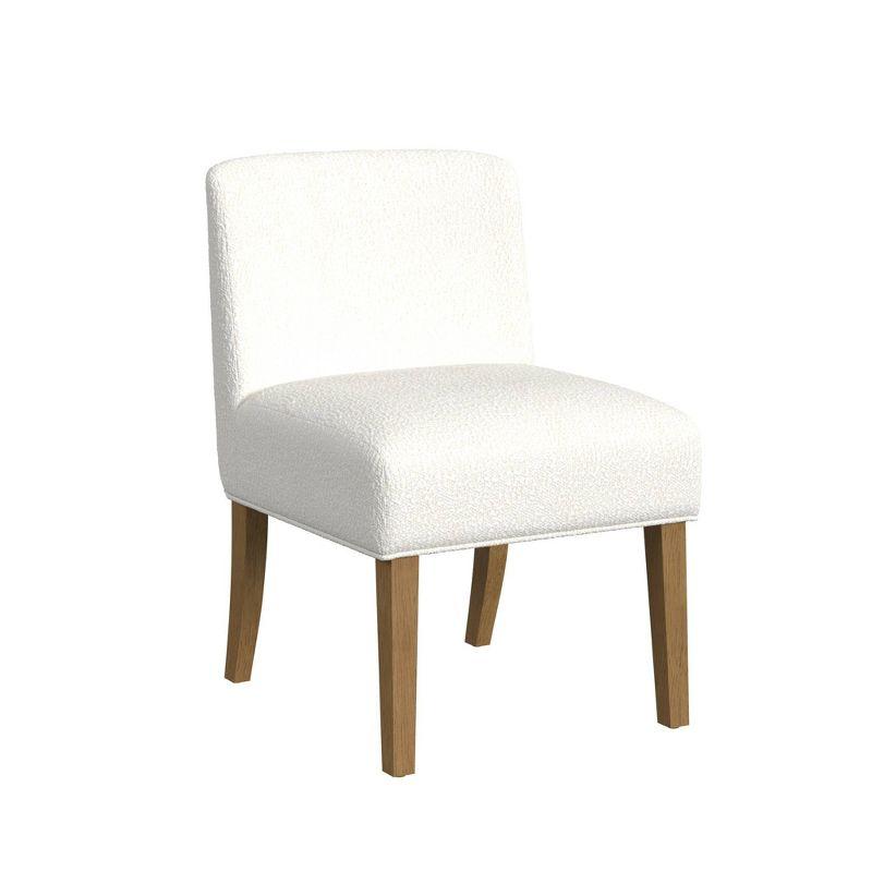 Upholstered Dining Chair Cream - HomePop: Tailored Design, Wood Legs, Spot Clean, 250lbs Capacity