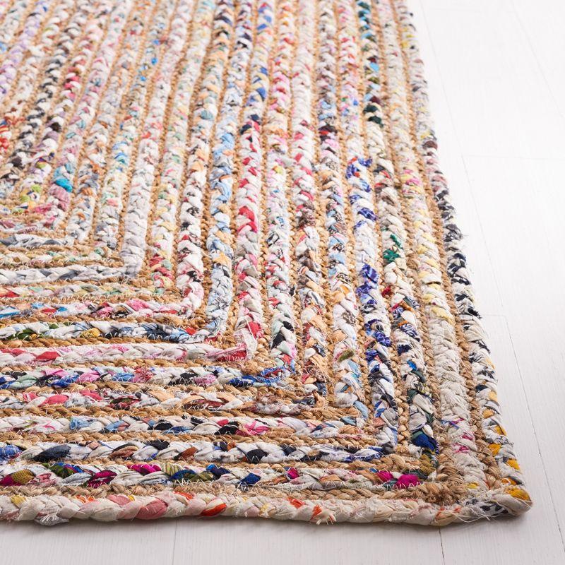 Handwoven Beige and Multicolor Cotton Area Rug