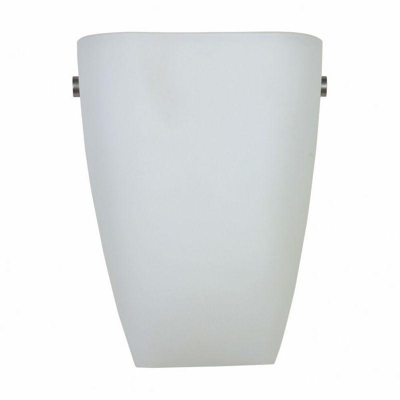 Brushed Steel and Opal Glass Dimmable Wall Sconce