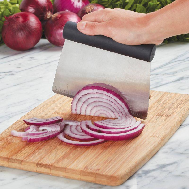 KitchenAid All Purpose Scraper: Black, Dishwasher-Safe, Rubberized Handles, Food & Pastry Scraper, Stainless Steel