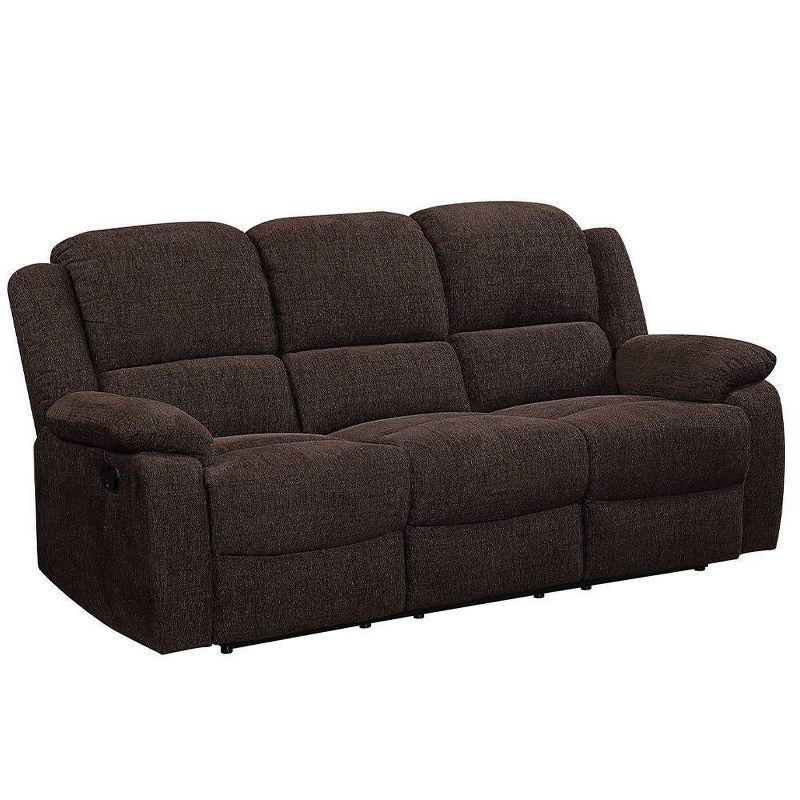 Acme Furniture 79" Madden Sofa Brown Chenille: Velvet Upholstery, Wood & Metal Frame, Reclines, No Assembly Required