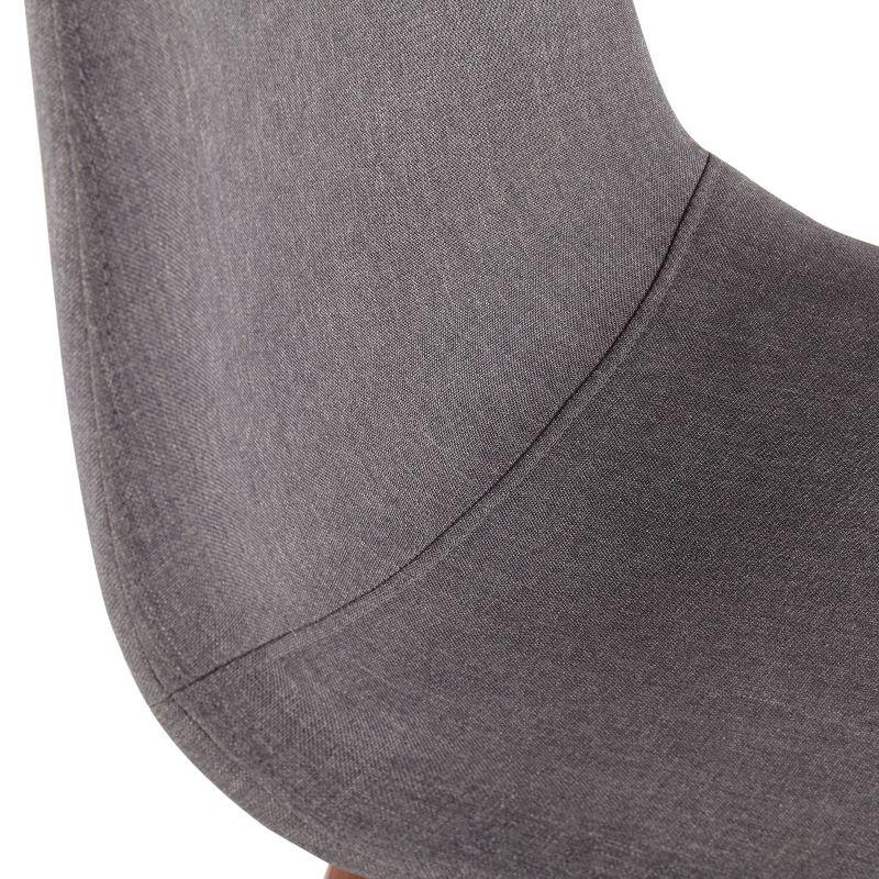 Set of 2 Pebble Mid-Century Modern Barstools Walnut/Charcoal: Steel Frame & Upholstered Seat - LumiSource