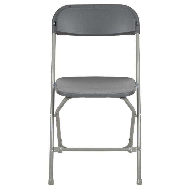 Flash Furniture Hercules Series Plastic Folding Chair Grey - 2 Pack 650LB Weight Capacity Comfortable Event Chair-Lightweight Folding Chair