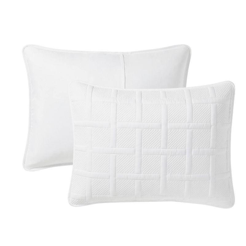 VCNY Square 3-Piece Solid Pinsonic Textured Quilt Set