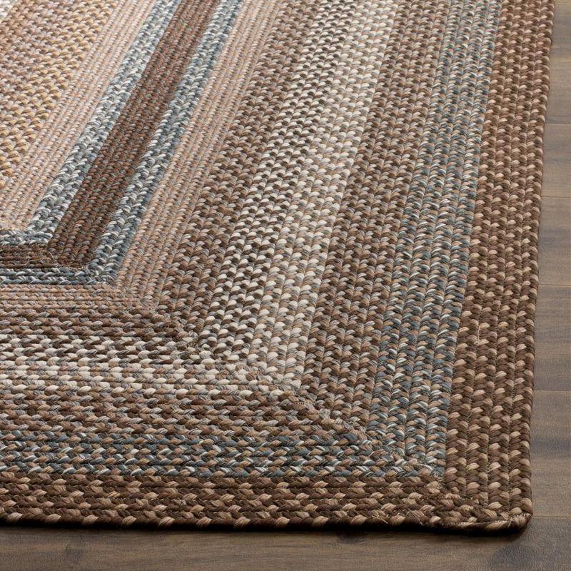 Handwoven Brown/Multi Synthetic 4' x 6' Reversible Braided Rug