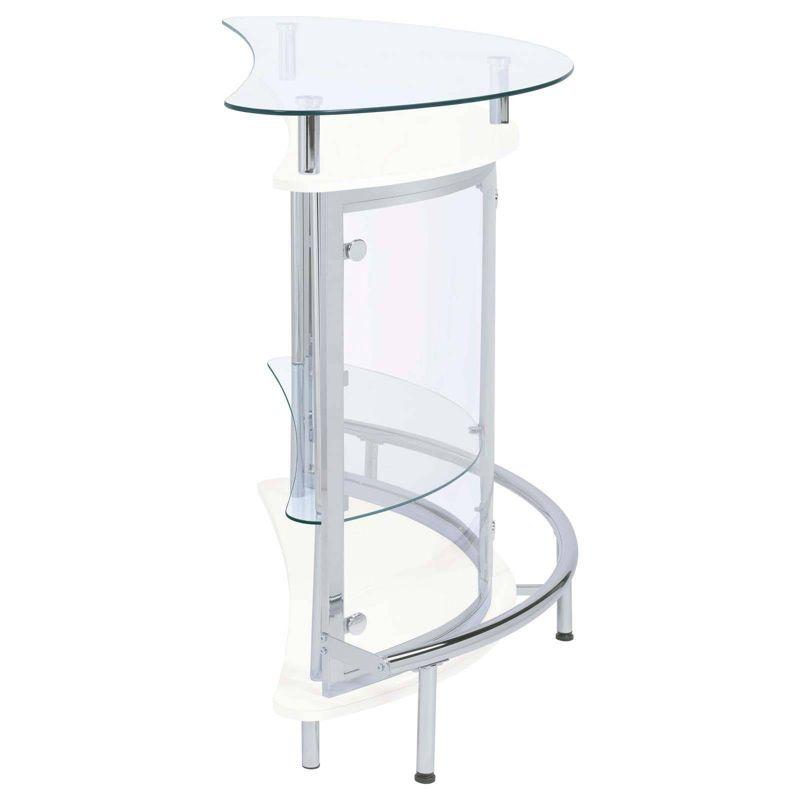 Coaster Amarillo Modern 2 Tier Home Bar Cabinet White/Chrome