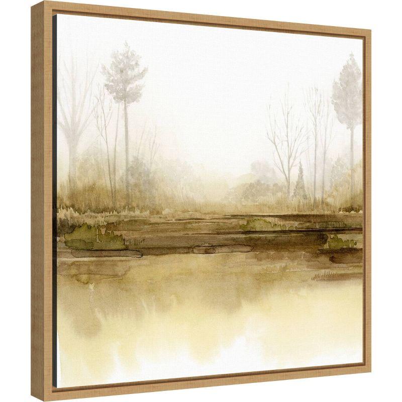 Amanti Art 16"x16" Golden Season Forest II by Grace Popp Framed Wall Canvas: Modern Lithograph, Sawtooth Back