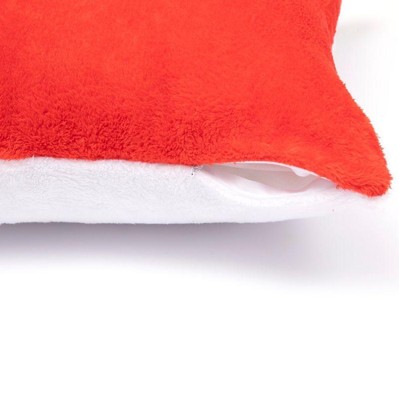 Red Arctic Velvet Square Throw Pillow Set, 18"