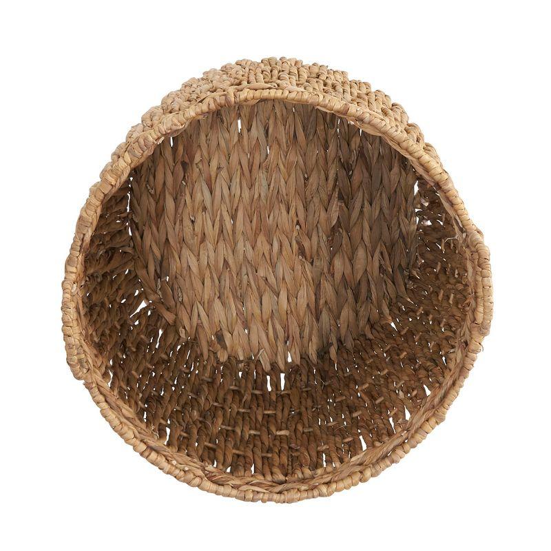 Tall Wicker Floor Basket, Woven Decorative Basket with Handles, Handmade, Great for Laundry and Storage, Natural