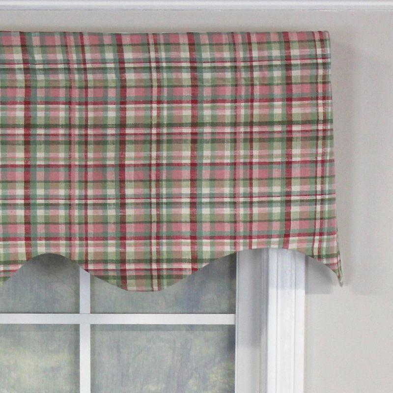 RLF Home Plaided Regal 100% Cotton with Fully Lined 3" Rod Pocket Valnance for Windows 50" x 17" Pastel