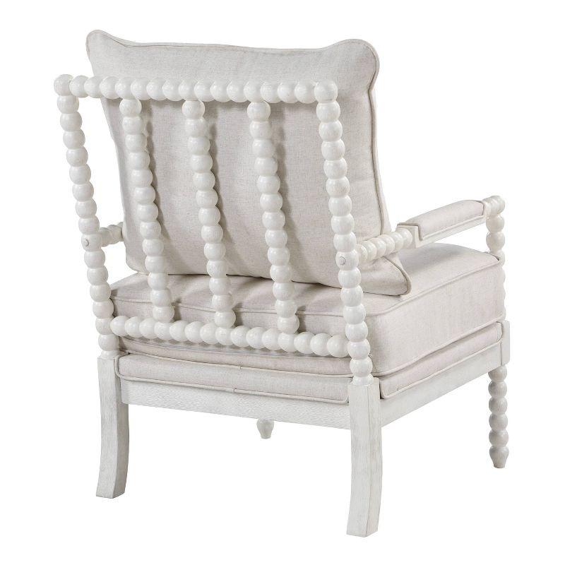 OSP Home Furnishings Kaylee Spindle Chair Linen: Mid-Century Modern Accent, Removable Cushions