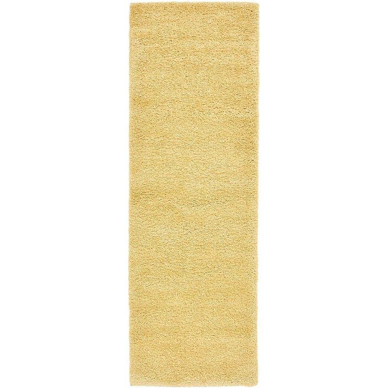 Yellow Shag Synthetic Indoor Runner Rug