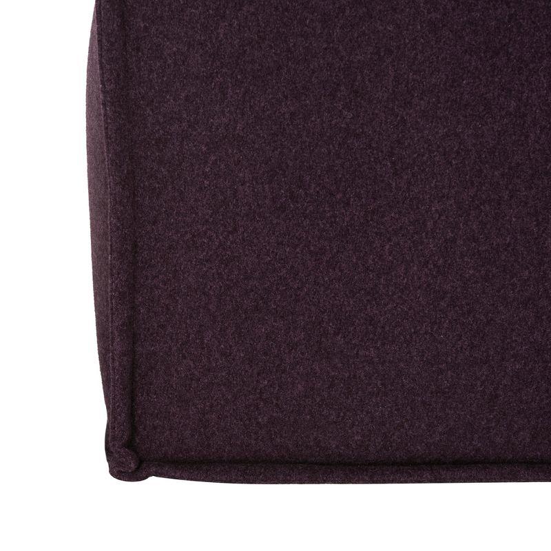 Plum Chic 25" Transitional Felted Wool Pouf Ottoman