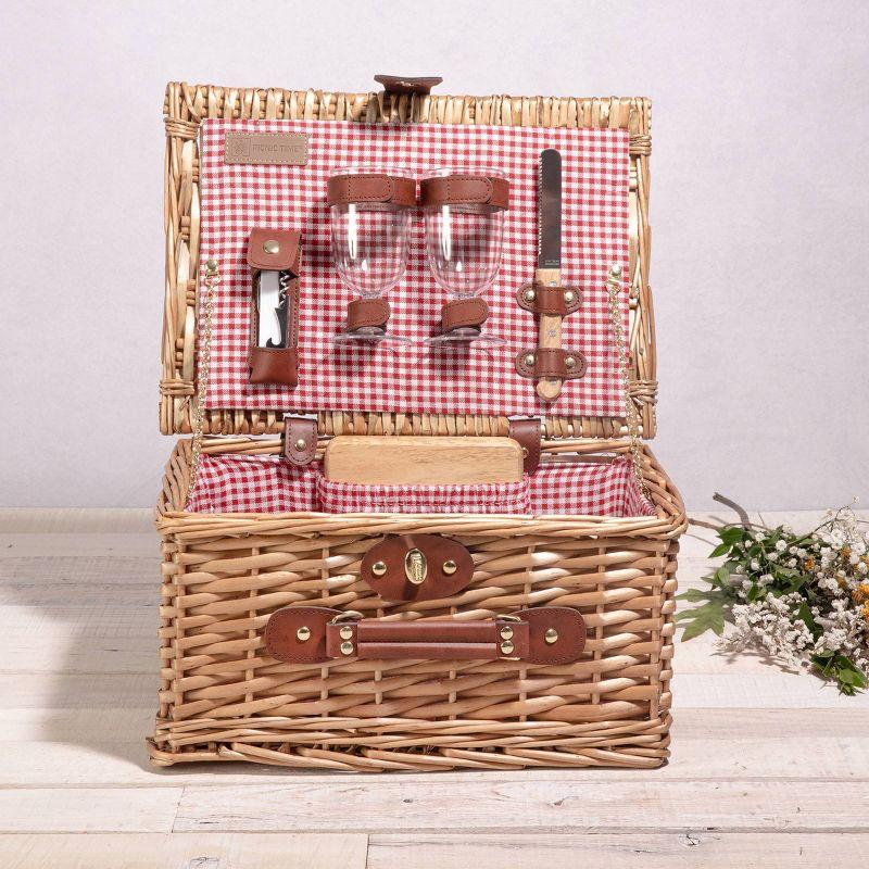 Picnic Time Classic Wine & Cheese Wicker Picnic Basket - Romantic Wine Picnic