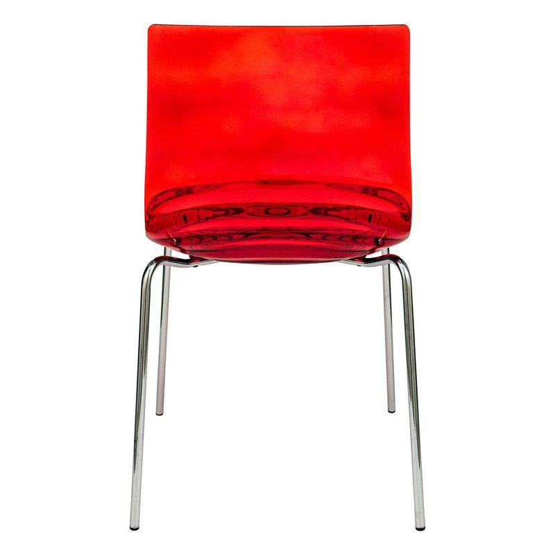 Astor Transparent Red Acrylic Dining Chair with Metal Legs