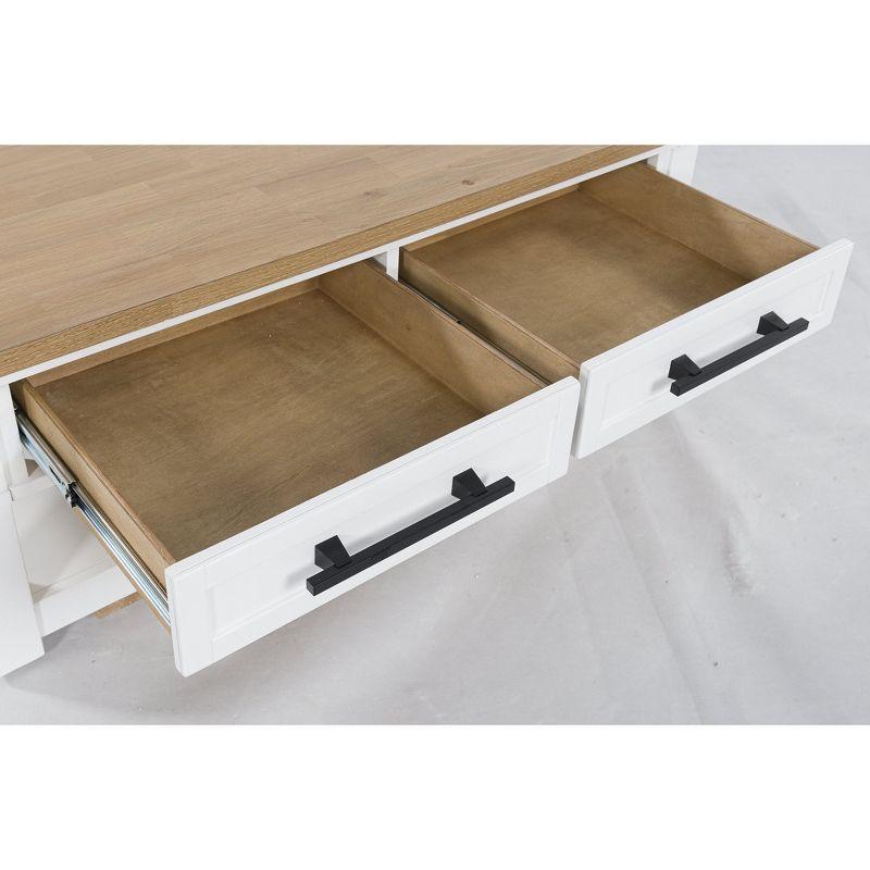 Signature Design by Ashley Ashbryn Rectangular 2 Drawer Coffee Table, White/Natural