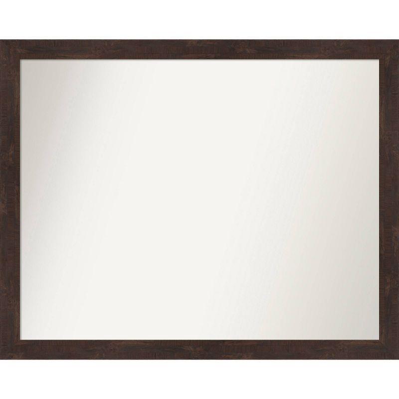 Fresco Dark Walnut Wood Rectangular Bathroom Vanity Mirror