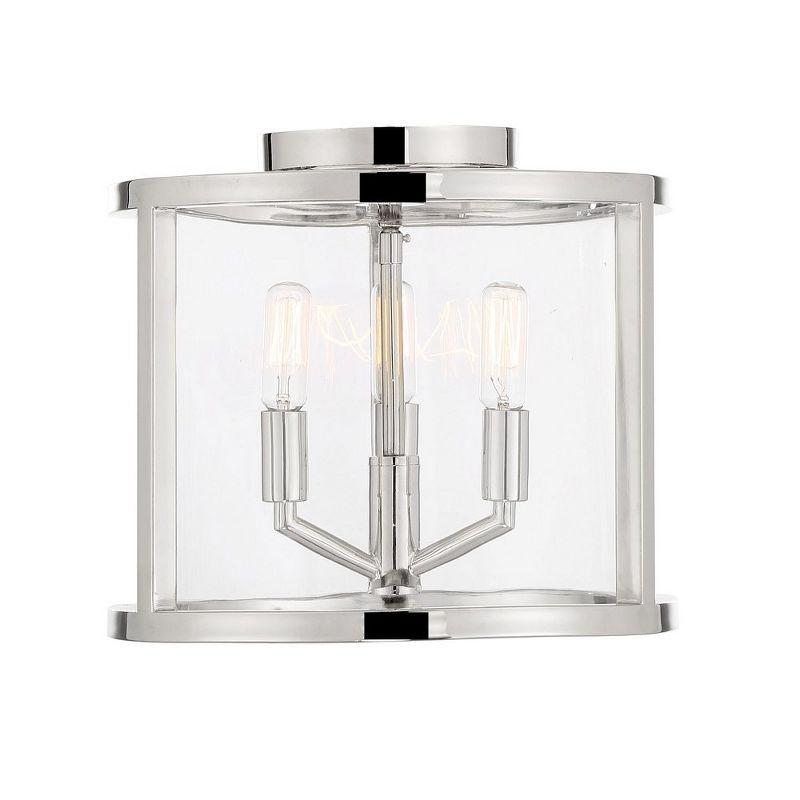 Crystorama Lighting Devon 3 - Light Flush Mount in  Polished Nickel