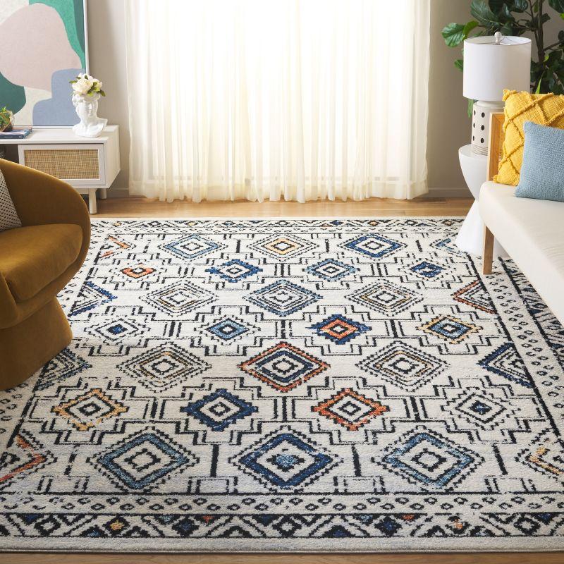 Tulum TUL662 Power Loomed Indoor Area Rug - Ivory Grey/Blue Rust - 8'x10' - Safavieh