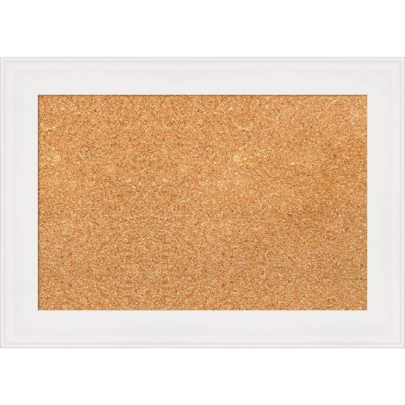 Amanti Art Vanity White Narrow Framed Corkboard, Natural Cork