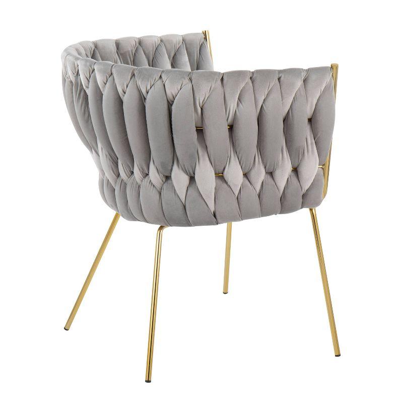 Elegant Silver Velvet Barrel Accent Chair with Metal Base