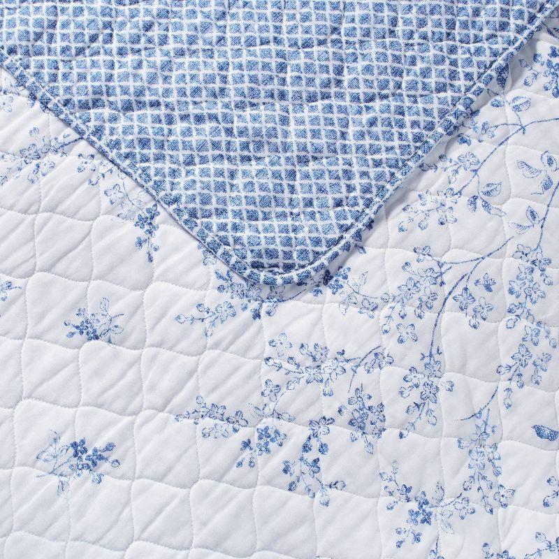 Flora Reversible Quilt Set Blue - Laura Ashley