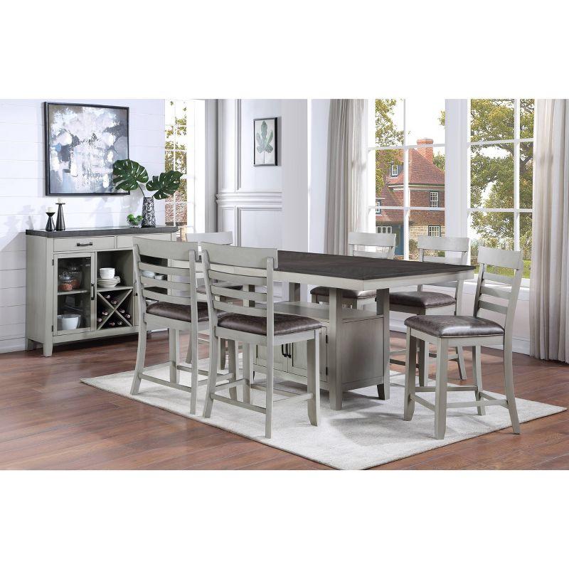 Set of 2 26" Hyland Counter Height Barstools Gray - Steve Silver Co.: Upholstered, Rubberwood Legs