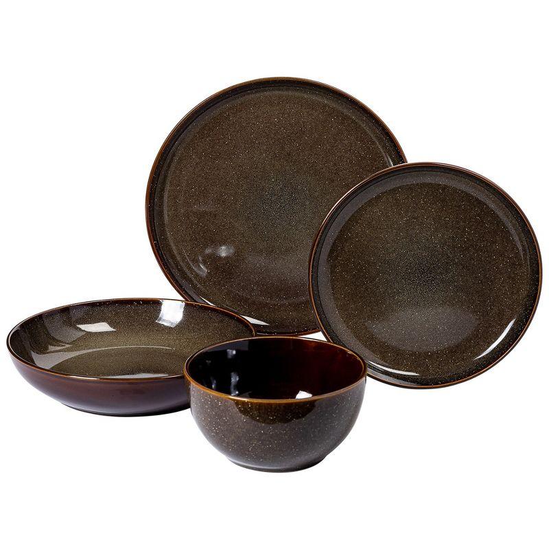 Gibson Elite Edwina 16 Piece Doible Bowl Dinnerware Set