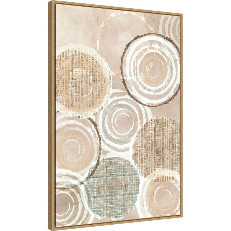 23" x 33" Neutral Woven Baskets II by Flora Kouta Framed Canvas Wall Art Print - Amanti Art: Modern Style, Polystyrene Frame