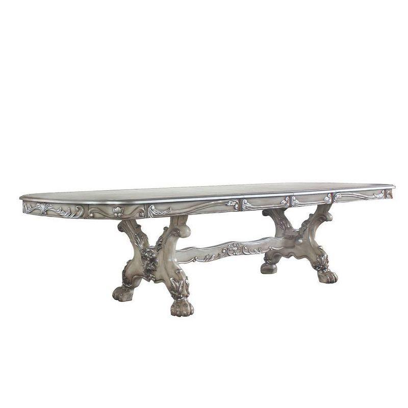 Vintage Bone White Reclaimed Wood Extendable Dining Table