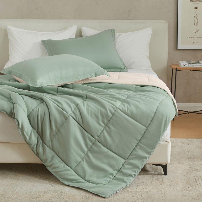 Solid Reversible Comforter and Sham Set - Great Bay Home