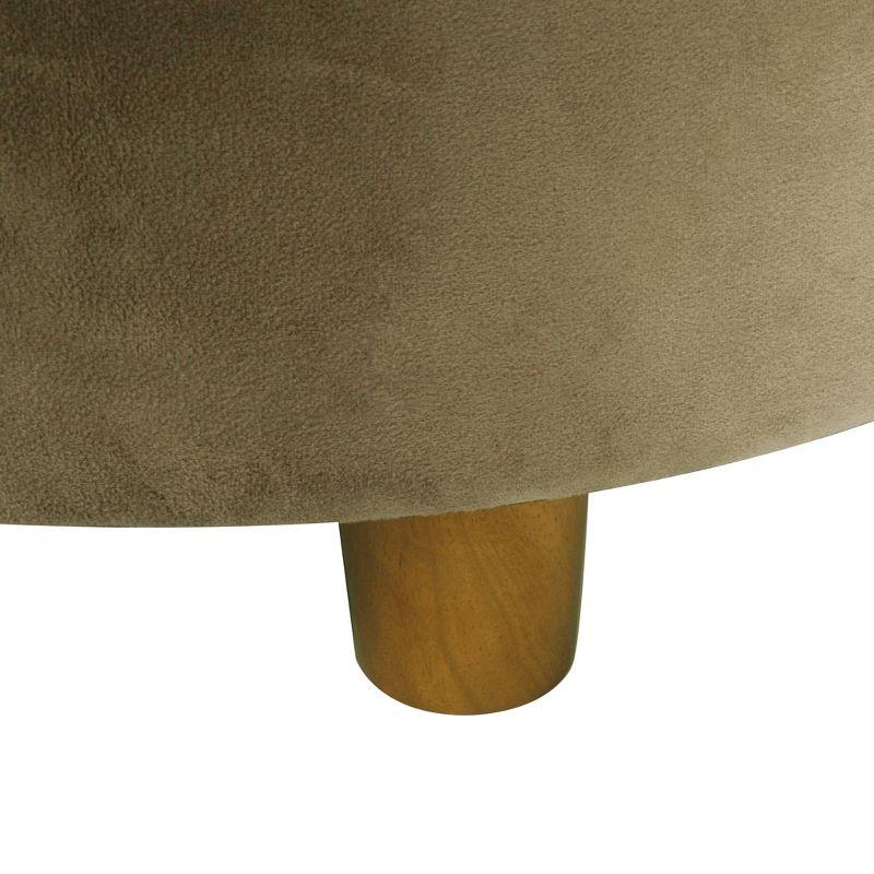Tufted Round Storage Ottoman Light Sage Green Velvet - HomePop