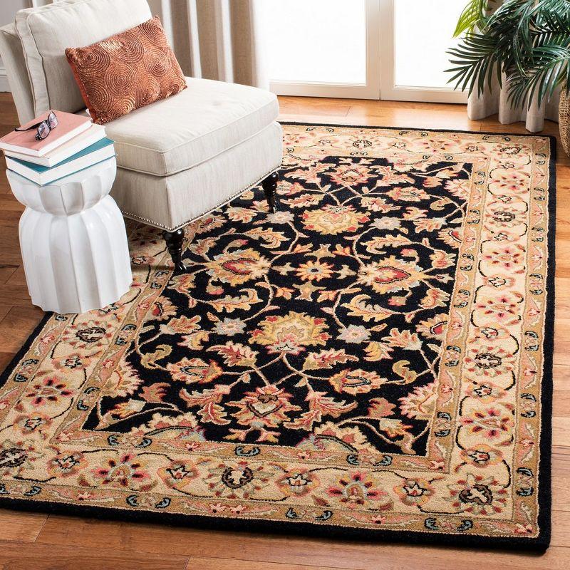 Heritage HG957 Handmade Area Rug - 4'x6' - Black/Beige - Safavieh