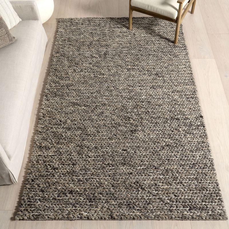 Nuloom Penelope Braided Wool Indoor Area Rug, 5' x 8', Grey