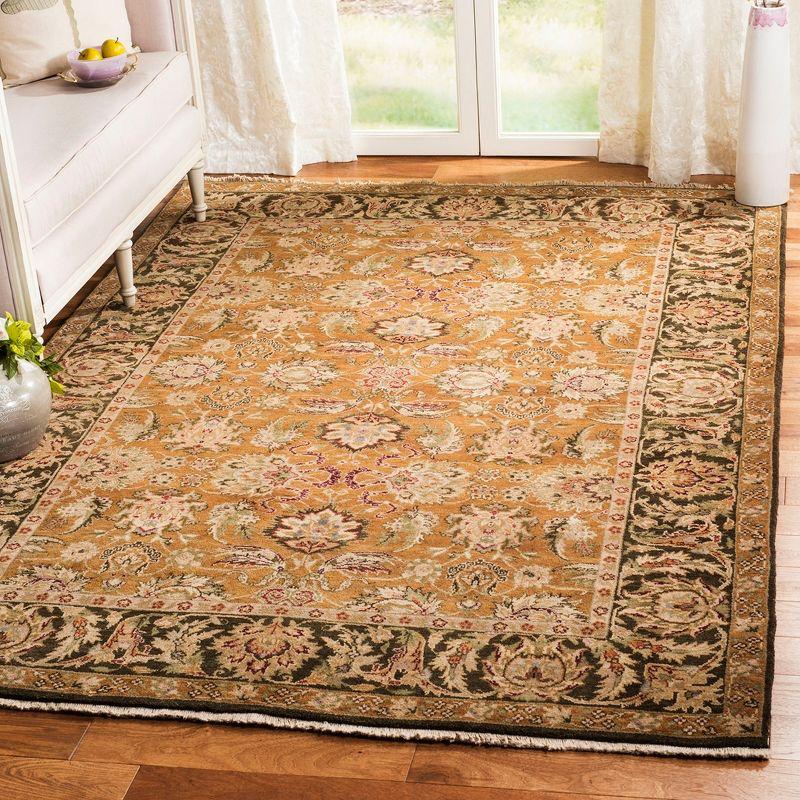 Heirloom Gold & Green Wool 6' x 9' Hand-Knotted Rug