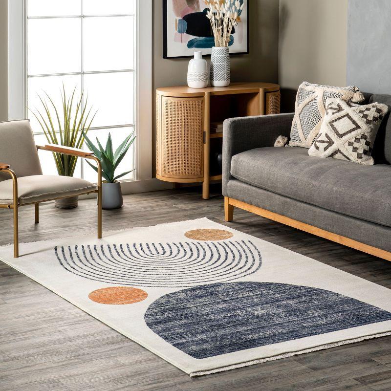 Nuloom Bevin Abstract Sky Fringe Area Rug