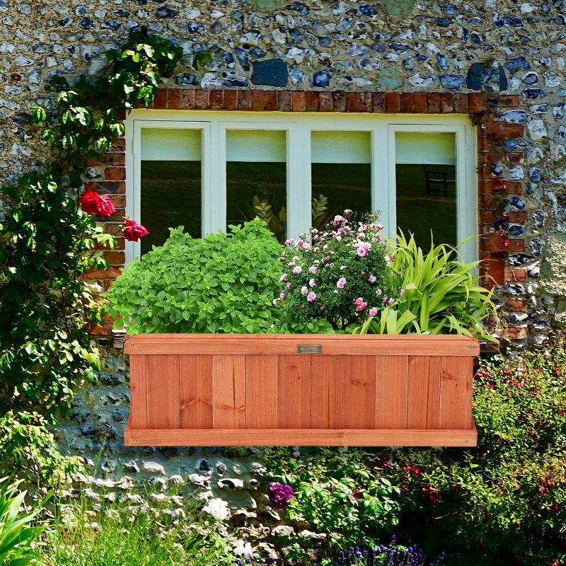 28 Inch Wooden Flower Planter Box Garden Yard Decorative Window Box Rectangular