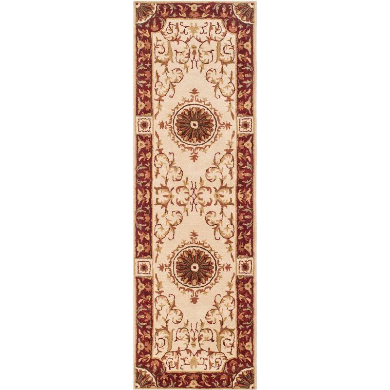 Empire EM459 Hand Tufted Indoor Runner - Ivory/Red - 2'6"x8' - Safavieh