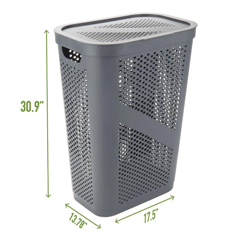 Mind Reader Perforated Plastic Hamper with Lid 60 Liter/16 Gallon