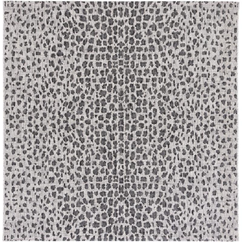 Courtyard CY8505 Power Loomed Indoor/Outdoor Area Rug - Gray/Black - 3'x3' - Safavieh.